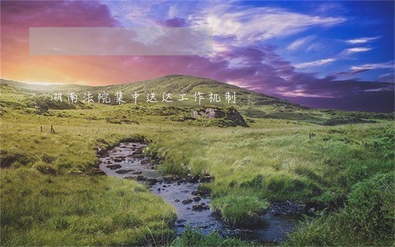 湖南法院集中送达工作机制