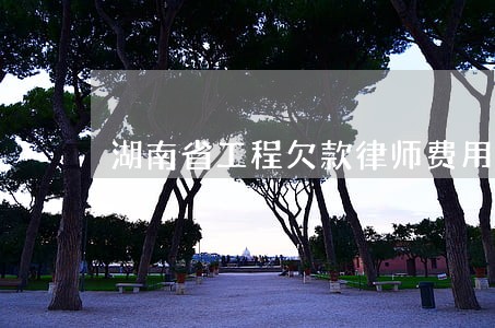 湖南省工程欠款律师费用 湖南省工程欠款律师费用