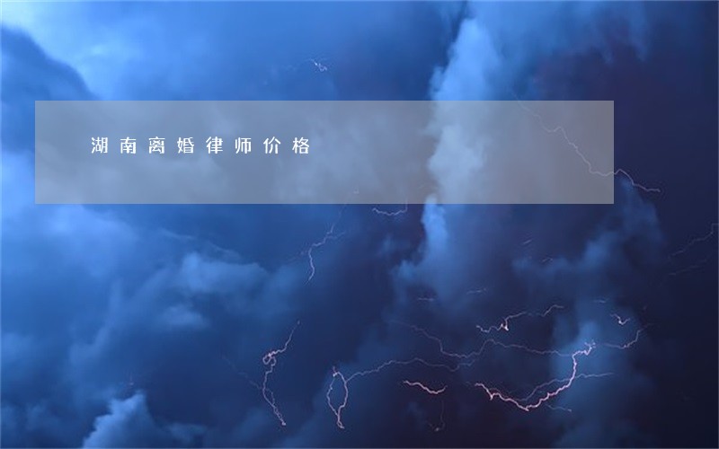 湖南离婚律师价格 湖南离婚律师价格