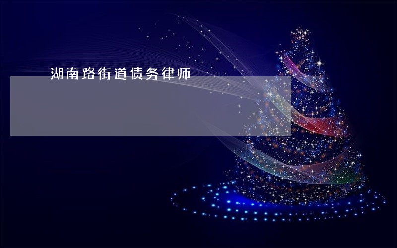 湖南路街道债务律师