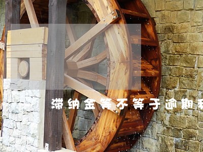 滞纳金等不等于逾期利息