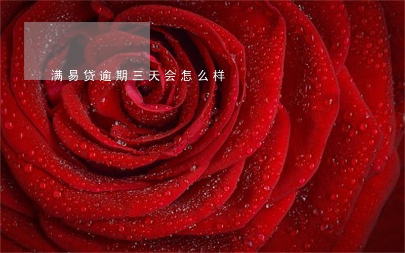 满易贷逾期三天会怎么样