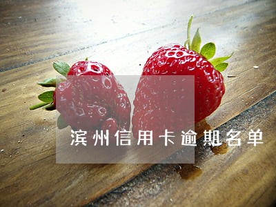 滨州信用卡逾期名单 滨州信用卡逾期名单