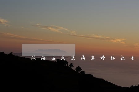 滨海县民政局离婚协议书 滨海县民政局离婚协议书