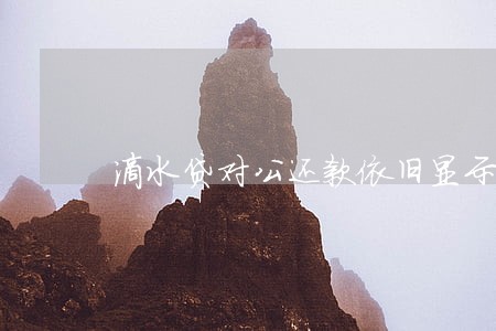 滴水贷对公还款依旧显示逾期 滴水贷对公还款依旧显示逾期
