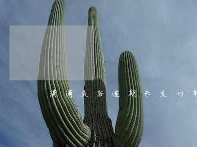 滴滴乘客逾期未支付车费
