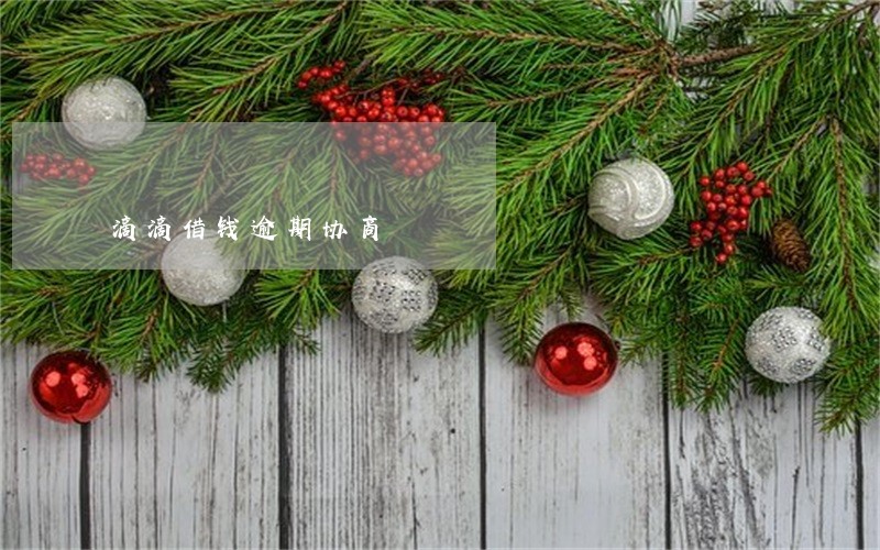 滴滴借钱逾期协商