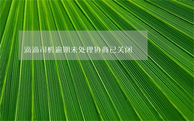 滴滴司机逾期未处理协商已关闭 滴滴司机逾期未处理协商已关闭