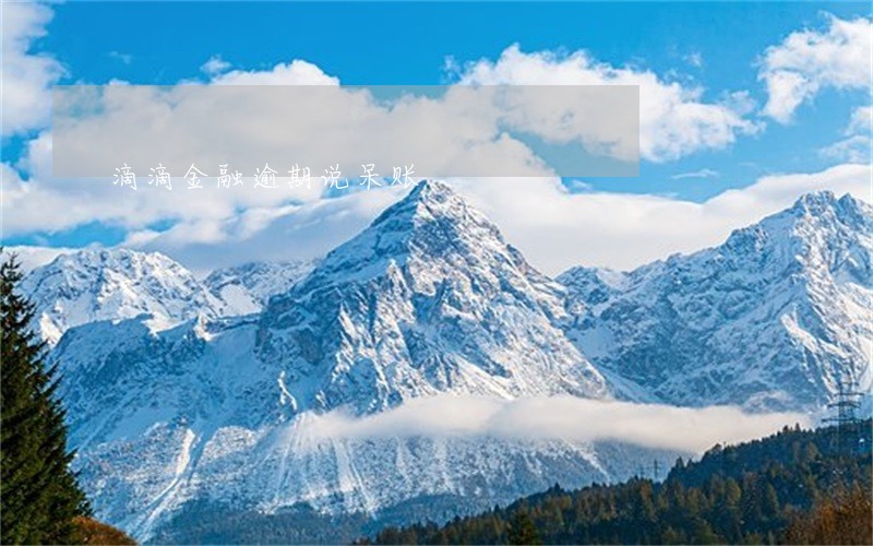 滴滴金融逾期说呆账
