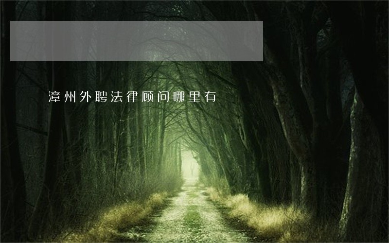 漳州外聘法律顾问哪里有 漳州外聘法律顾问哪里有