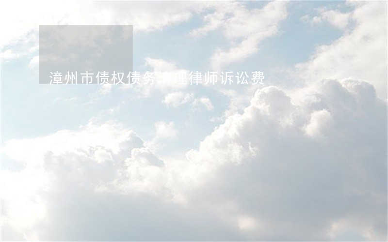 漳州市债权债务清理律师诉讼费 漳州市债权债务清理律师诉讼费