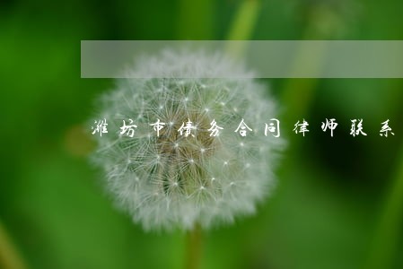 潍坊市债务合同律师联系电话