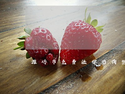 潍坊市免费法律咨询热线