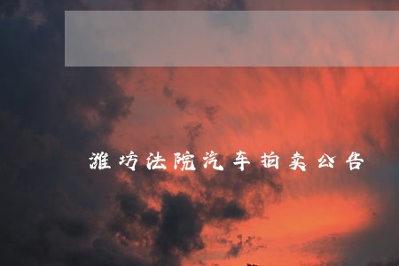 潍坊法院汽车拍卖公告 潍坊法院汽车拍卖公告