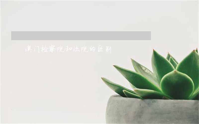 澳门检察院和法院的区别 澳门检察院和法院的区别