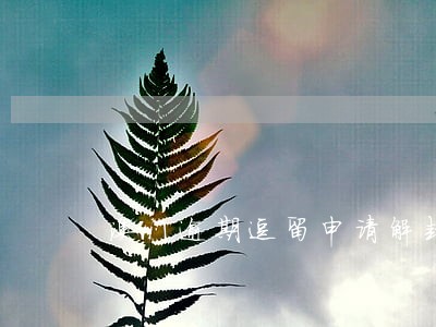 澳门逾期逗留申请解封