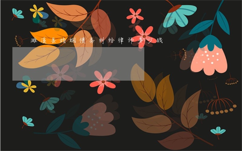 濉溪县婚姻债务纠纷律师多少钱 濉溪县婚姻债务纠纷律师多少钱
