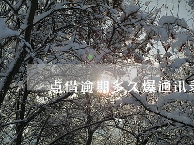 点借逾期多久爆通讯录