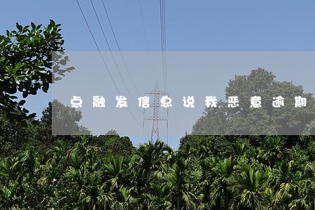 点融发信息说我恶意逾期 点融发信息说我恶意逾期