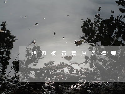 熟肉被罚案原告律师 熟肉被罚案原告律师