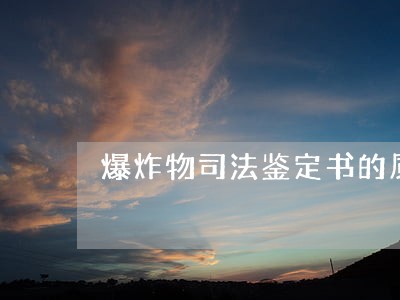 爆炸物司法鉴定书的质证意见 爆炸物司法鉴定书的质证意见
