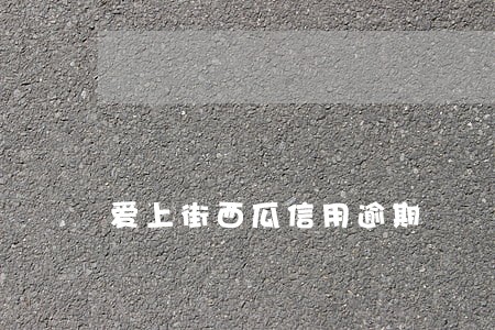 爱上街西瓜信用逾期