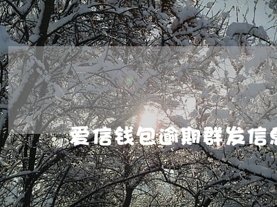 爱信钱包逾期群发信息 爱信钱包逾期群发信息