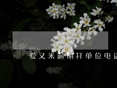 爱又米逾期打单位电话吗 爱又米逾期打单位电话吗