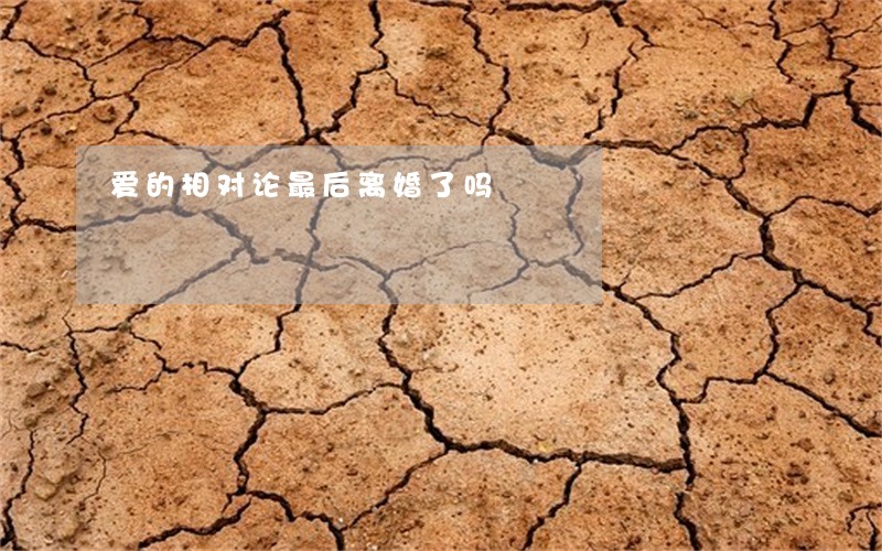 爱的相对论最后离婚了吗 爱的相对论最后离婚了吗
