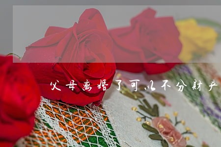 父母离婚了可以不分财产吗 父母离婚了可以不分财产吗