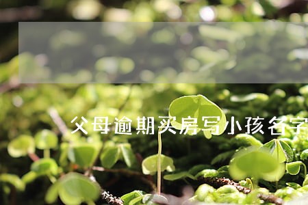 父母逾期买房写小孩名字可以吗 父母逾期买房写小孩名字可以吗