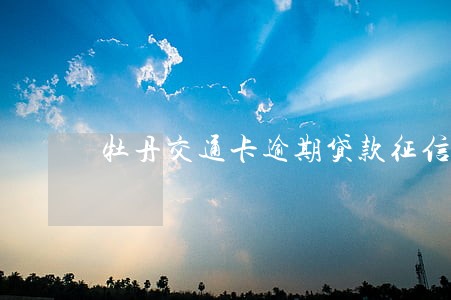 牡丹交通卡逾期贷款征信 牡丹交通卡逾期贷款征信