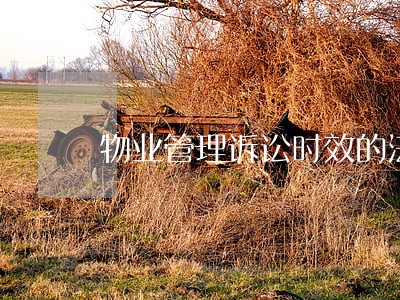 物业管理诉讼时效的法律要件 物业管理诉讼时效的法律要件