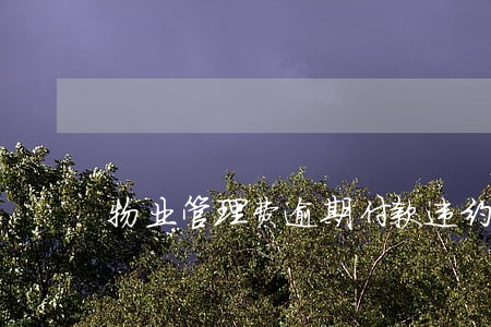 物业管理费逾期付款违约金 物业管理费逾期付款违约金