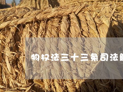 物权法三十三条司法解释
