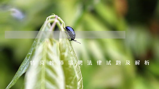 特岗教师招聘法律试题及解析 特岗教师招聘法律试题及解析