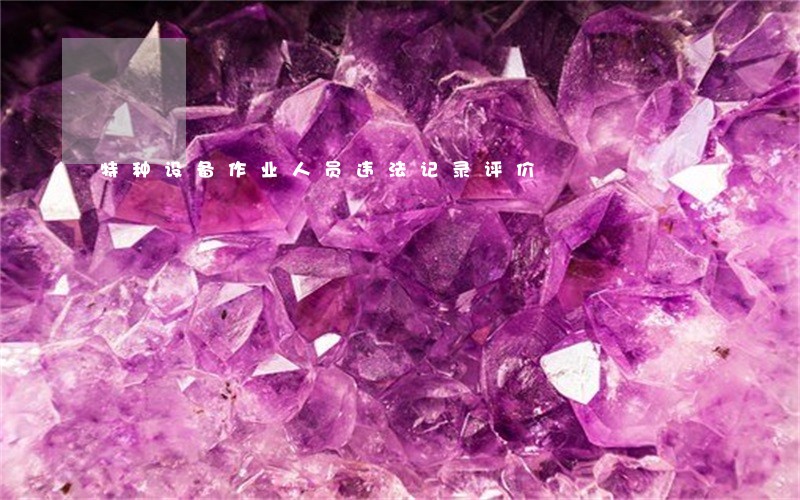 特种设备作业人员违法记录评价 特种设备作业人员违法记录评价
