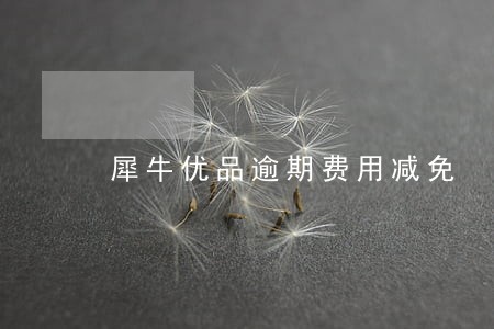 犀牛优品逾期费用减免 犀牛优品逾期费用减免