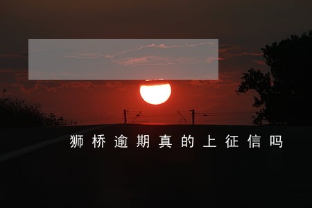 狮桥逾期真的上征信吗