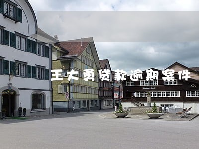 王大勇贷款逾期案件 王大勇贷款逾期案件