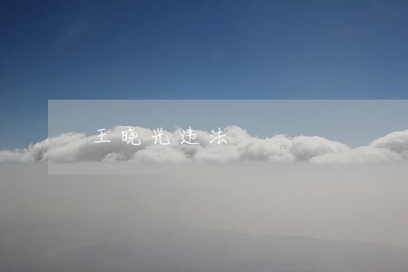 王晓光违法 王晓光违法