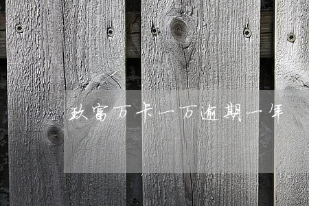 玖富万卡一万逾期一年 玖富万卡一万逾期一年