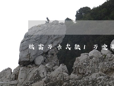 玖富万卡欠款1万逾期一年 玖富万卡欠款1万逾期一年