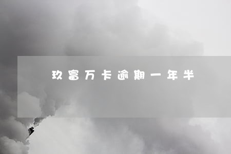 玖富万卡逾期一年半