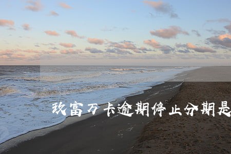 玖富万卡逾期停止分期是好是坏 玖富万卡逾期停止分期是好是坏