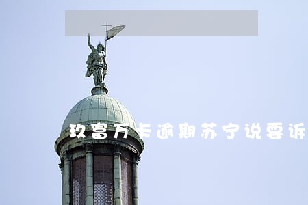 玖富万卡逾期苏宁说要诉讼 玖富万卡逾期苏宁说要诉讼