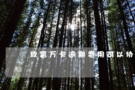 玖富万卡逾期费用可以协商吗 玖富万卡逾期费用可以协商吗