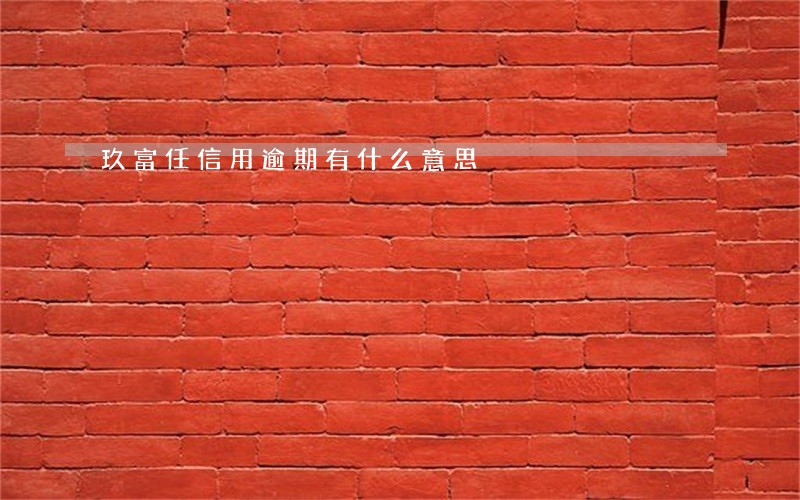 玖富任信用逾期有什么意思 玖富任信用逾期有什么意思