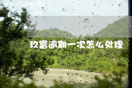 玖富逾期一次怎么处理 玖富逾期一次怎么处理
