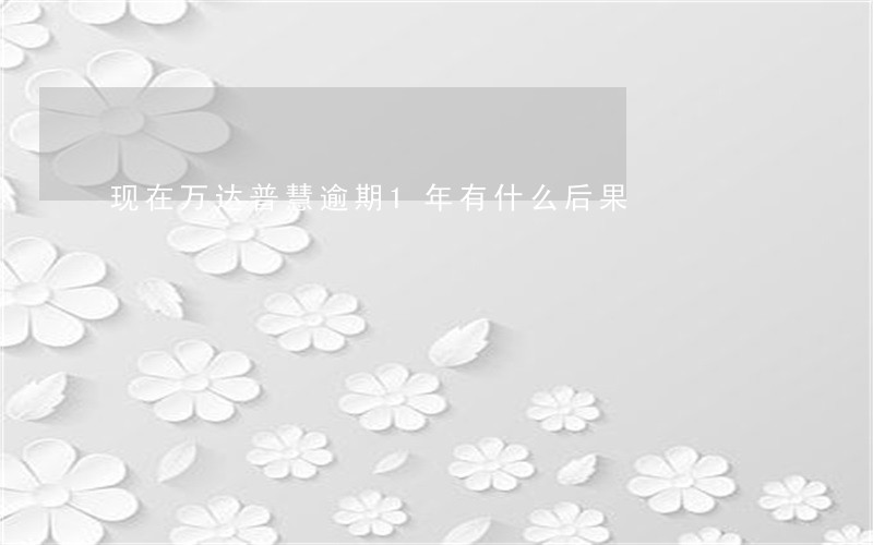 现在万达普慧逾期1年有什么后果 现在万达普慧逾期1年有什么后果
